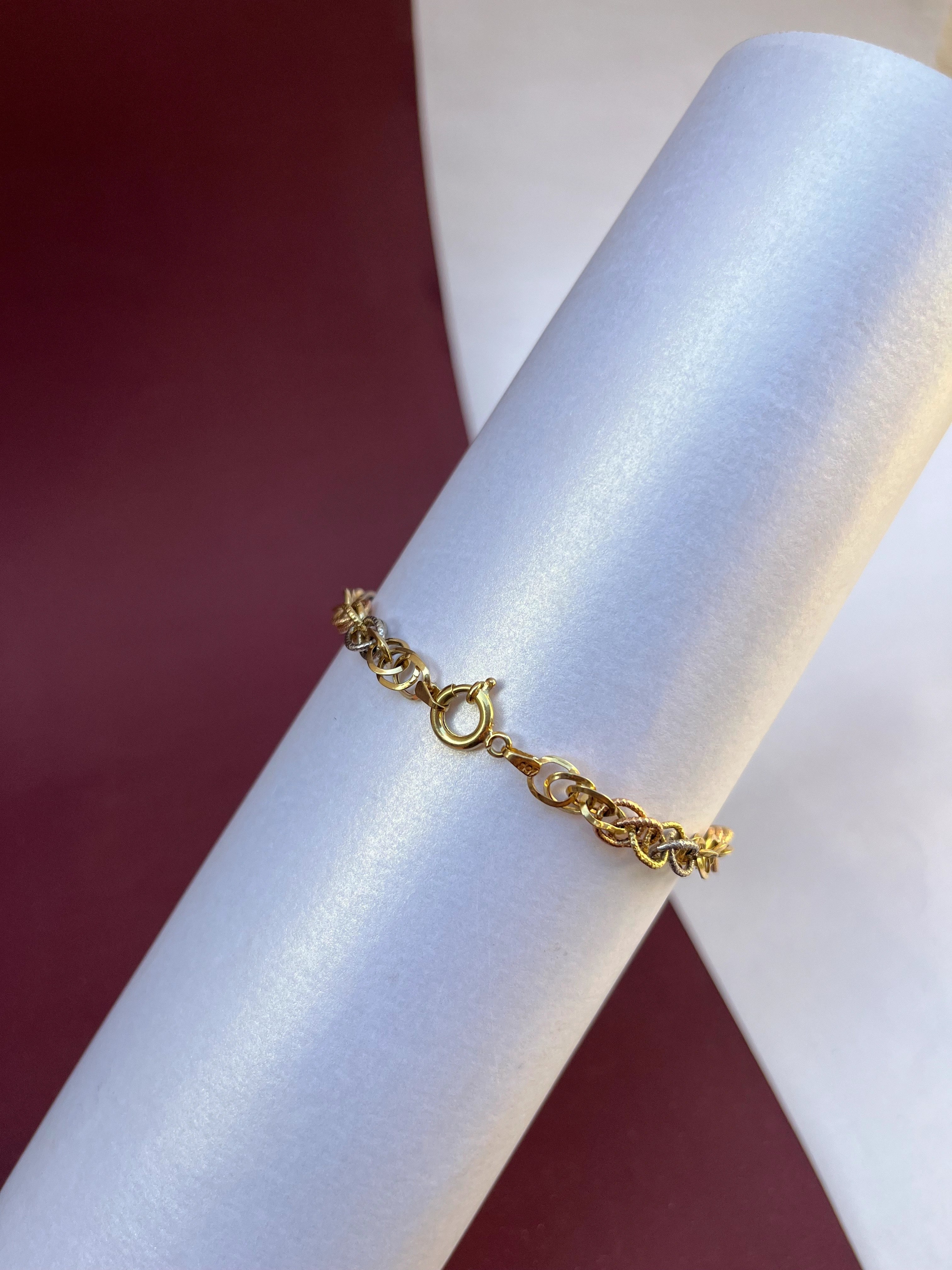 Pulseira Elo Três Ouro em ( OURO 18KT)