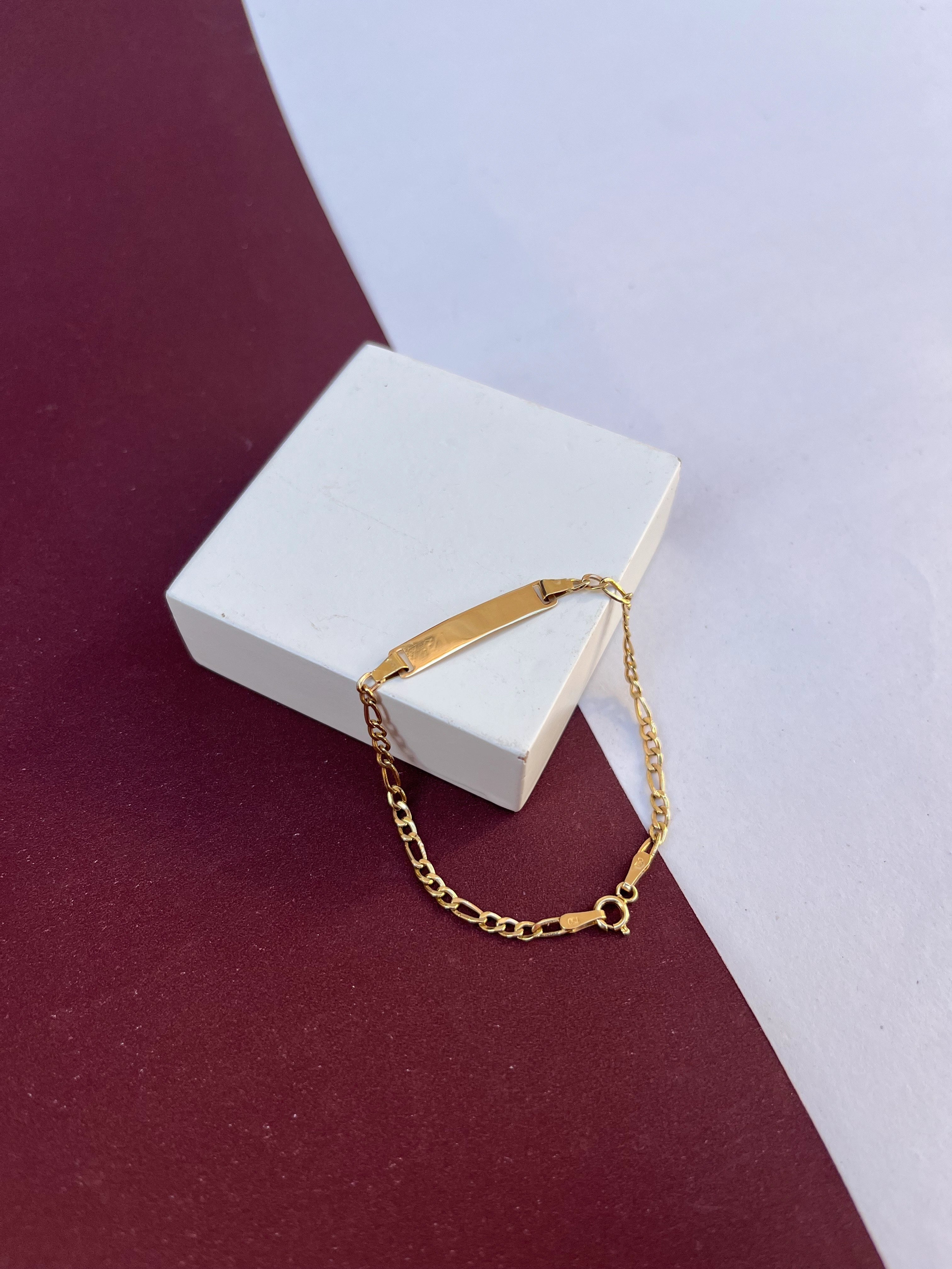 Pulseira Baby Placa em (OURO 18KT)