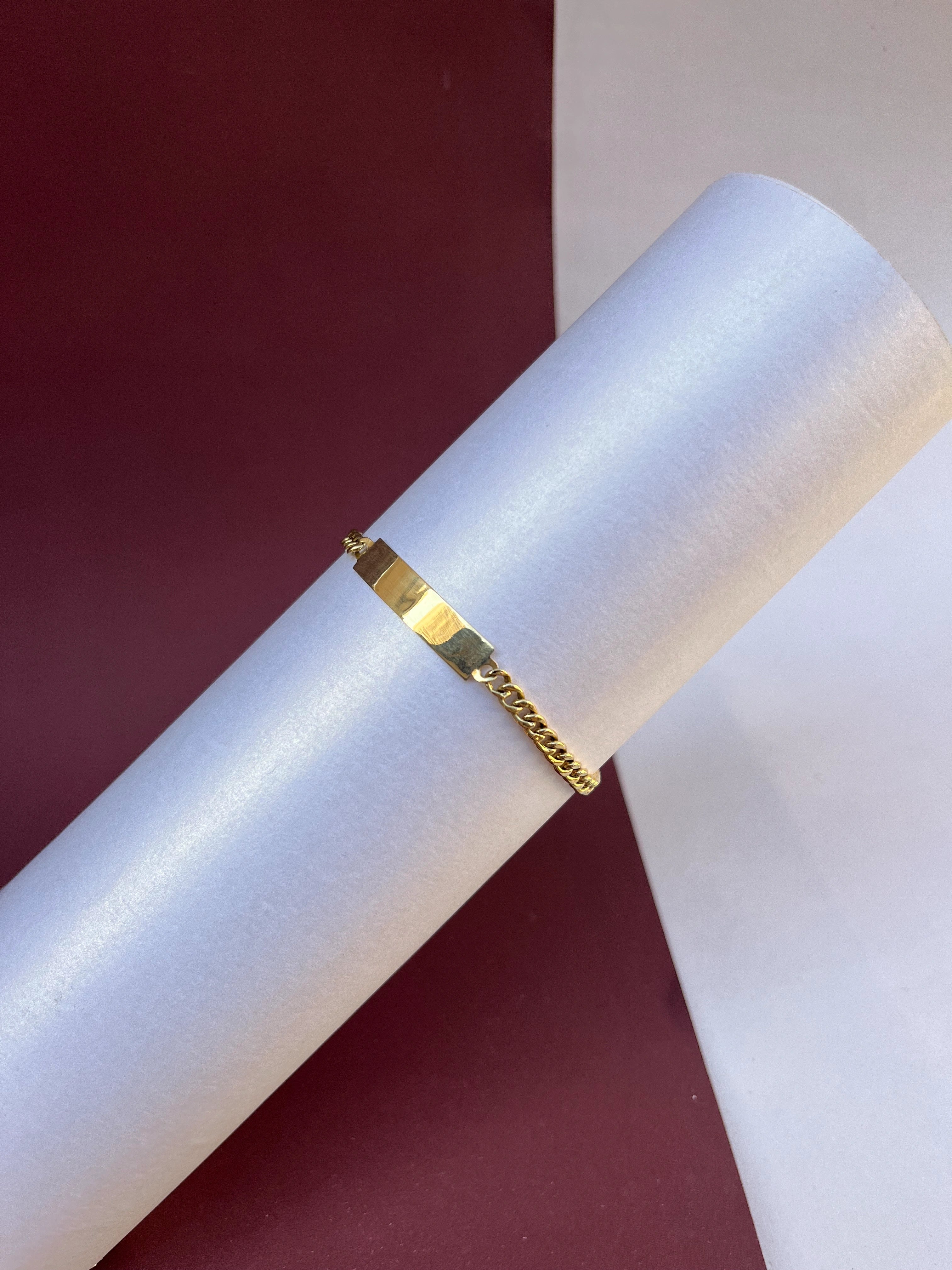 Pulseira de Chapa em (OURO 18KT)